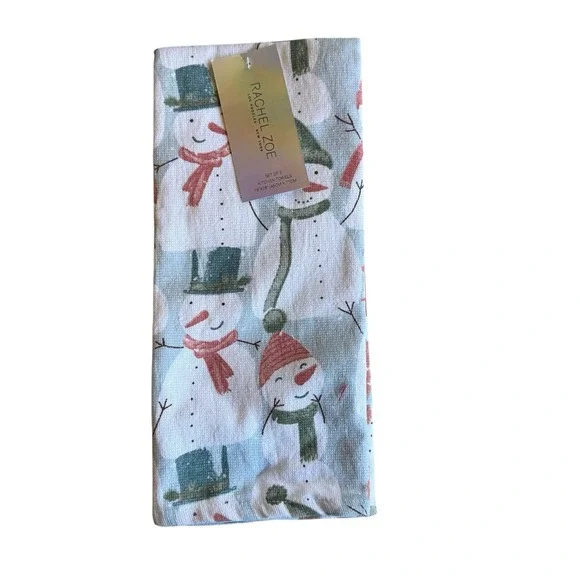 Rachel Zoe Christmas Holiday‎ Kitchen Towels (3) Snowman Holiday New