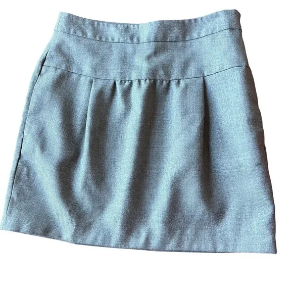 Gray Wool Blend Herringbone A-Line Skirt Women's 4 Work Career professor grandma