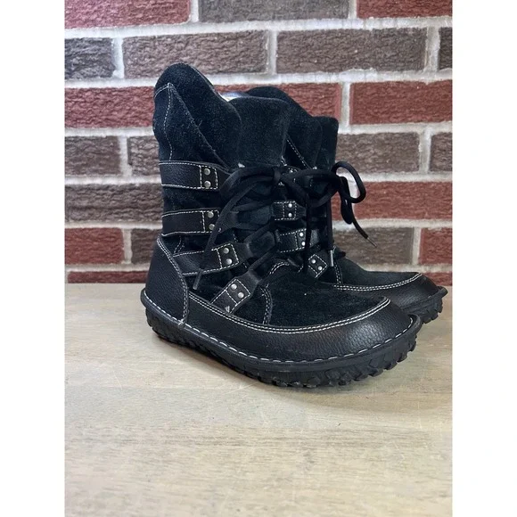 Sorel Kaya Waterproof Winter Snow Boots‎ Womens Size 6 Black Insulated Fur Trim