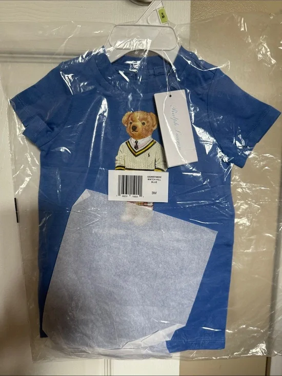 Ralph Lauren Royal Blue Bear Graphic One Piece