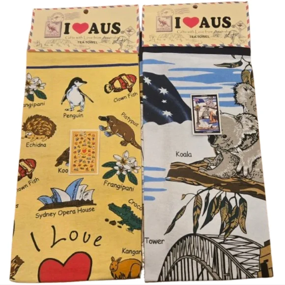 Australian Tea Towels: Set of 2