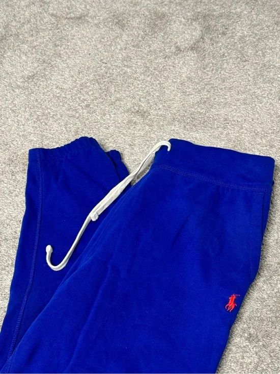 Ralph Lauren Kids Bright Blue Sweatpants with Red Pony