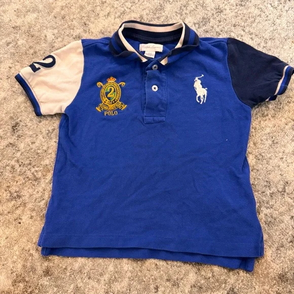 Ralph Lauren Kids Toddler 2T Polo Shirt in‎ Blue Embroidered Logo