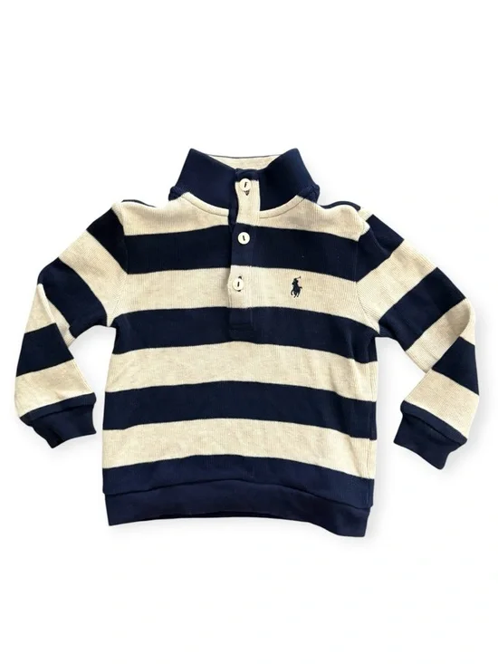 Ralph Lauren Navy and Cream Striped Toddler Pullover 18M