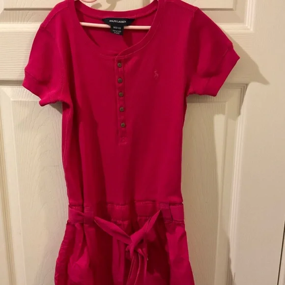 Ralph Lauren Hot Pink Ribbed Henley Top