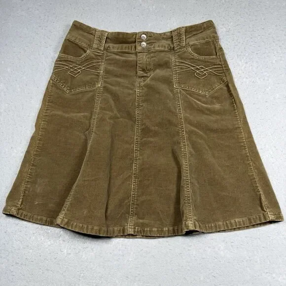 Rewind Corduroy Skirt Womens Size 11 Brown Juniors Short Flare Vintage Fairy