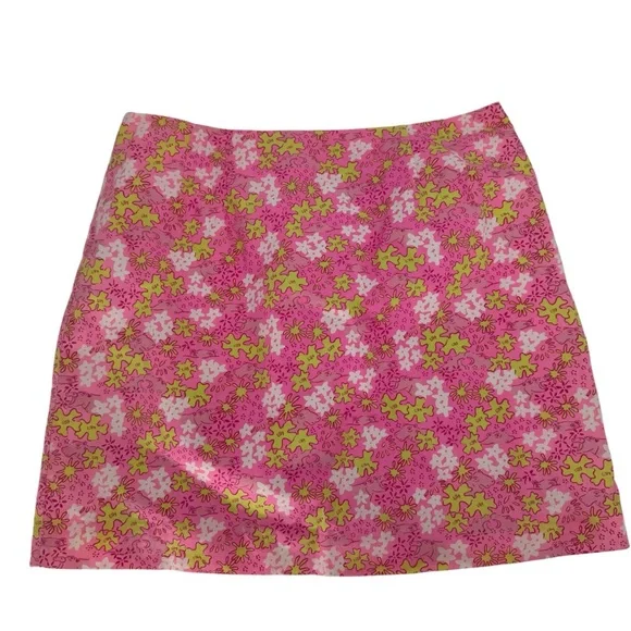 Vintage Lilly Pulitzer Happy‎ Hippo Floral Mini Pencil Skirt 6