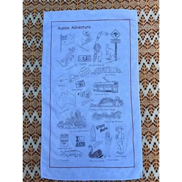 Aussie Australia Adventure Tea Towel
