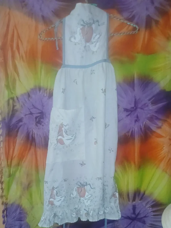 Vintage 80's Goose Print Cottagecore Kitchen Apron