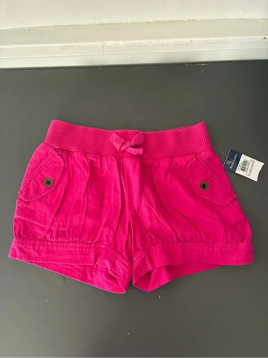 Ralph Lauren Pink Girls' Shorts with Button Pocket Detail Size 8