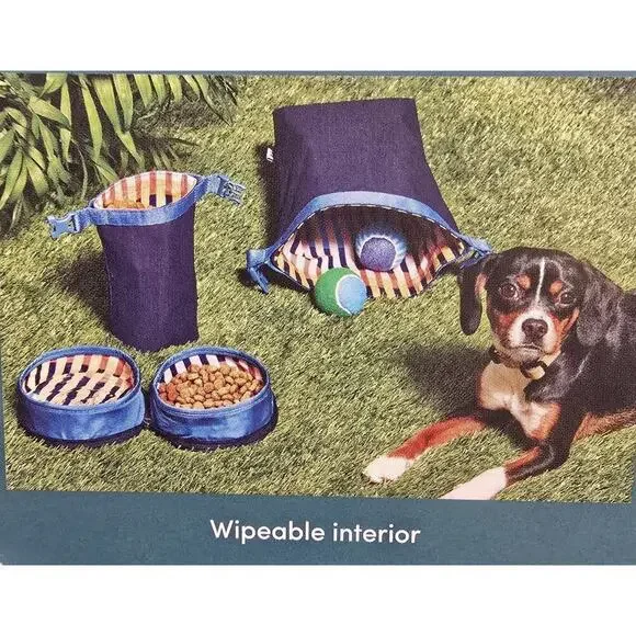 The Cuddle Collab with Popeye Travel Pet Feeding Set 3 Piece, Blue
