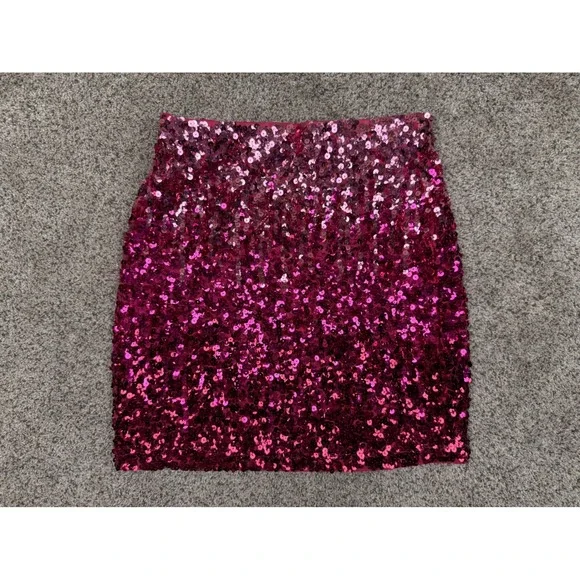 Maner‎ Magenta Pink Sequin Mini Skirt Party Festival Size Medium
