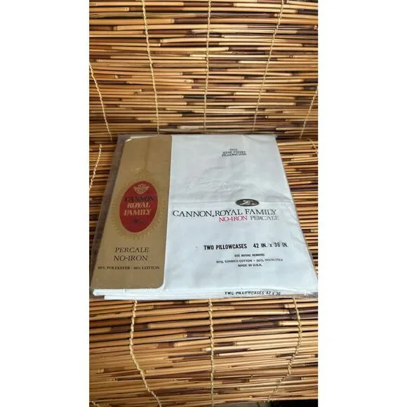 Cannon Royal Family Vintage Standard Pillowcases (2) NIP White