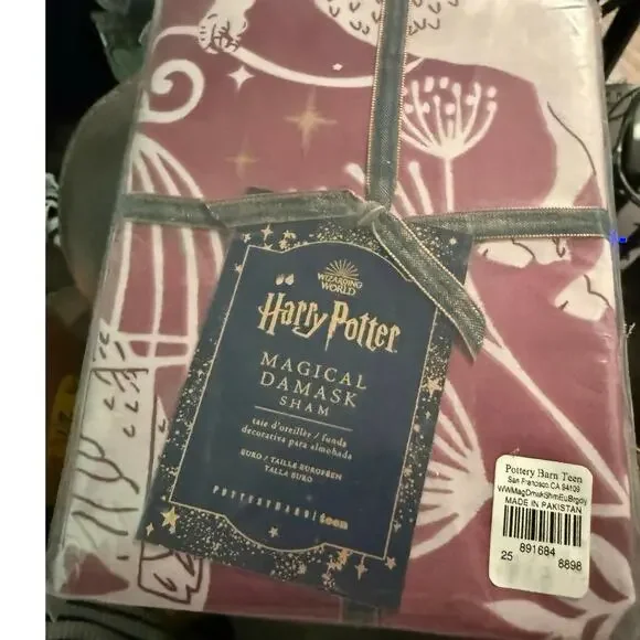 Pottery Barn Teen Harry Potter Magical Damask Standard Sham Pillowcase Burgundy