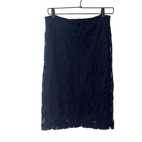 Adrianna Papell Women's Black Lace Back‎ Zipper Formal Pencil Skirt Size S