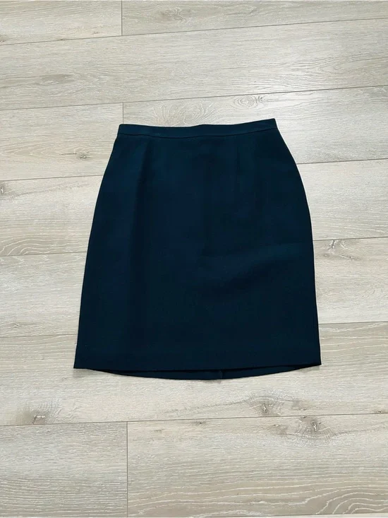 Petite Sophisticate Navy Tailored Pencil Skirt
