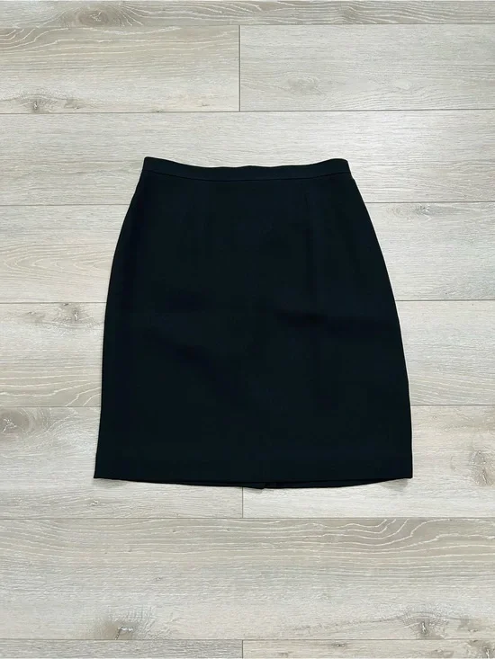 Petite Sophisticate Black Tailored Pencil Skirt