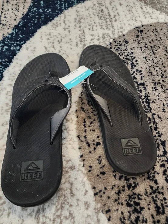 REEF Element TQT Men's Flip Flop Sandals  Bottle Opener Black Size 11 Beachy