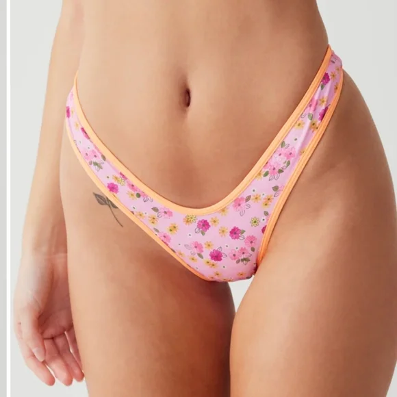 New!Frankie's‎ Bikinis Full Moon Floral Micro Bikini Bottom