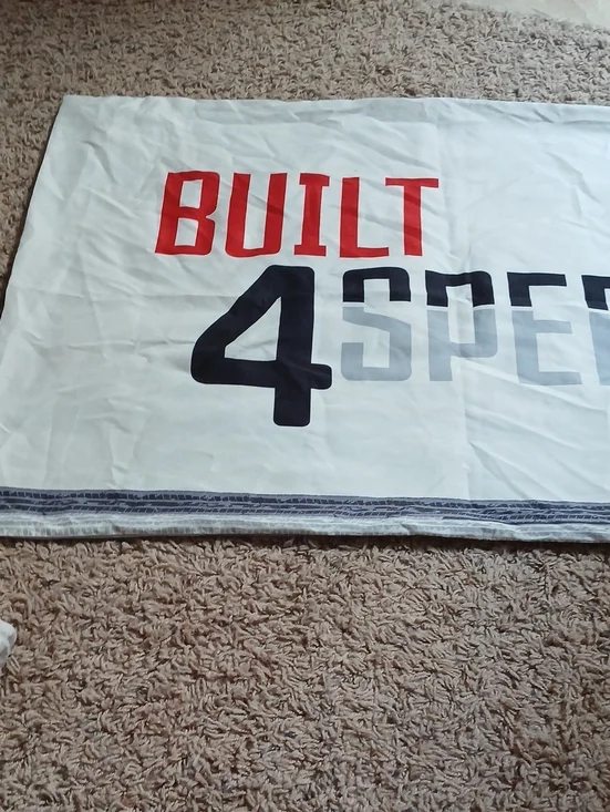 Disney White Pillowcase with Red & Black 'Built 4 Speed' Graphic