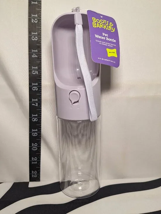 NWT Boots & Barkley Pet Water Bottle, 14 oz, Light Purple