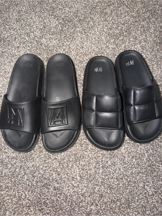 H&M Black Slide Sandals - Cushioned Slip-On