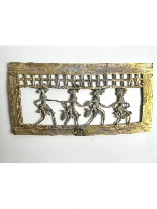 Vintage Brass Dhokra Wall Hanging from India