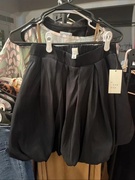 a new day Black Pleated Bubble Skirt
