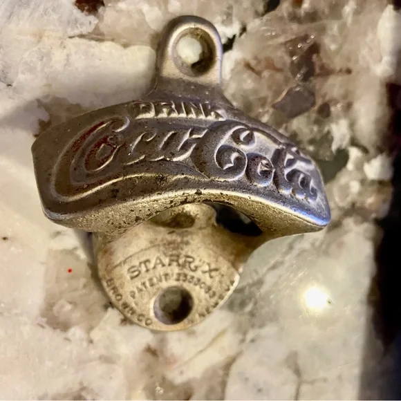 Vtg Coca Cola Starr X Cast Wall Mount Bottle Opener Brown Co North News VA USA