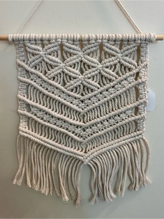 Handmade Boho Macramé Wall Tapestry - Cream Handwoven Decor