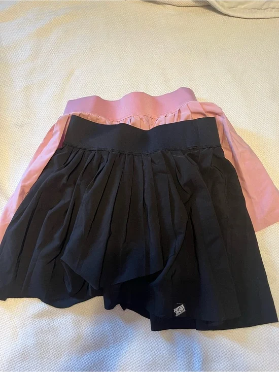 Justice Girls Black and Pink Pleated Skorts (2-Pack)
