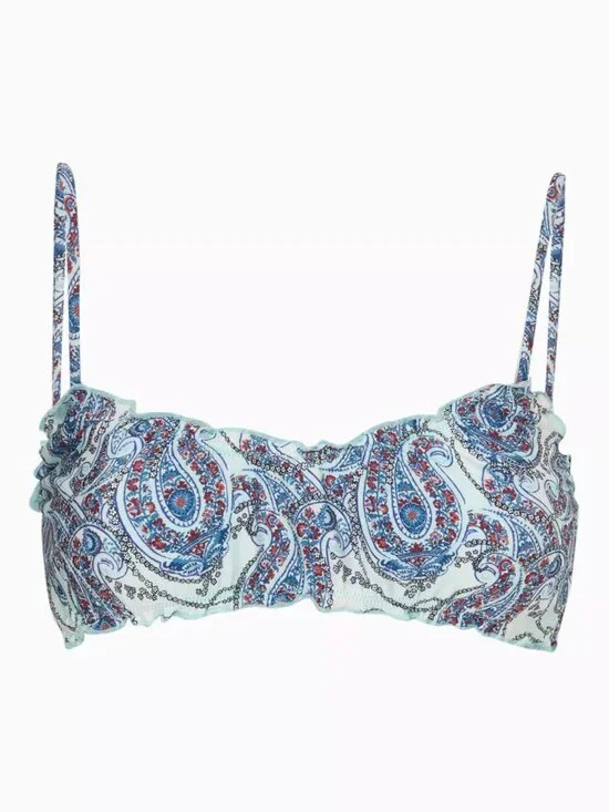 New! Frankie's Bikinis Paradiso Paisley Arabelle Shine Bikini Top S 39308
