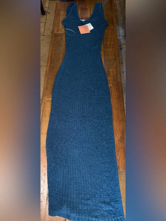 Blue Knit Cover Up dress - Women