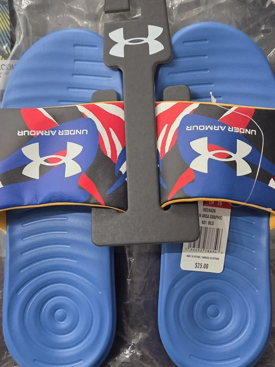 Under Armour Blue Graphic Slide Sandals
