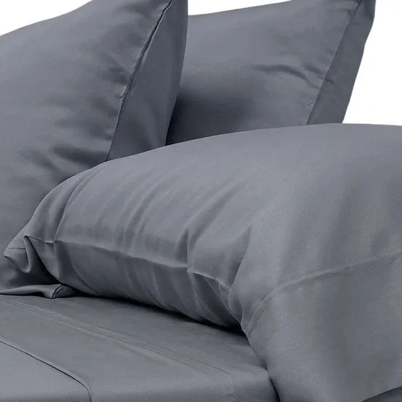 Cariloha Standard Bamboo Twill Pillowcases 2-Pack Gray Cooling Odor Resistant