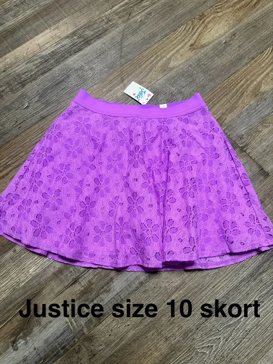 Justice Girls Floral Lace Skort size 10
