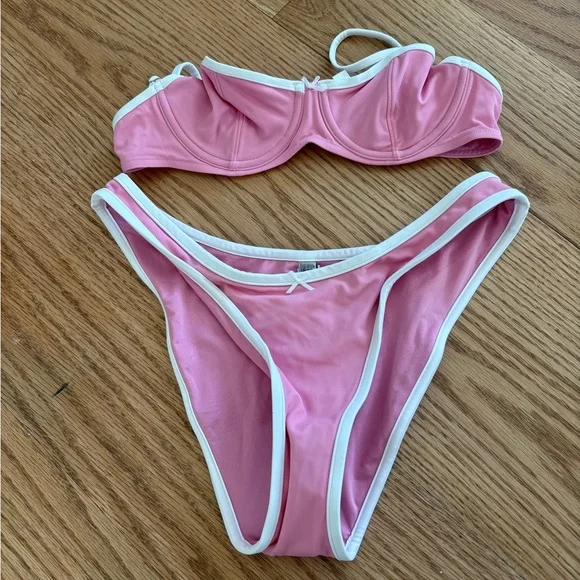 Frankie’s bikinis pink bikini set