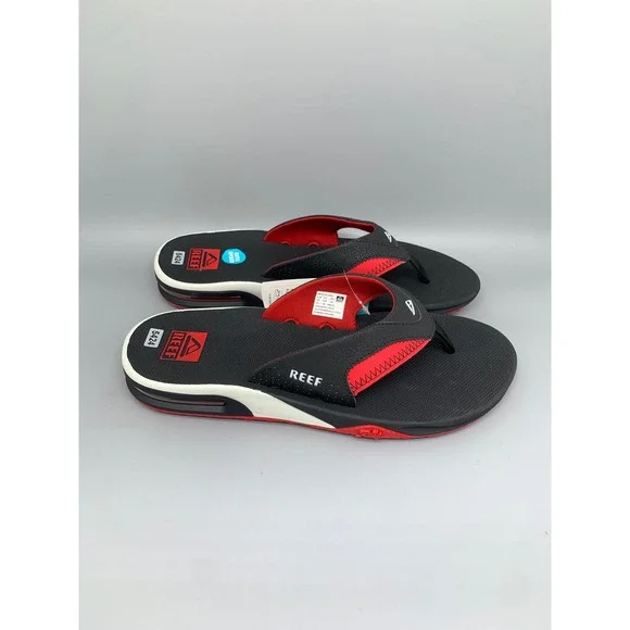 Reef Fanning Pregame Black Red Sandals CJ6403 Men's Sz 11