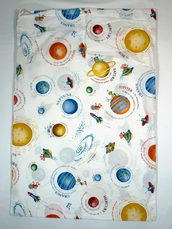 POTTERY BARN KIDS Solar System Standard Pillowcase Space Planets Organic Cotton