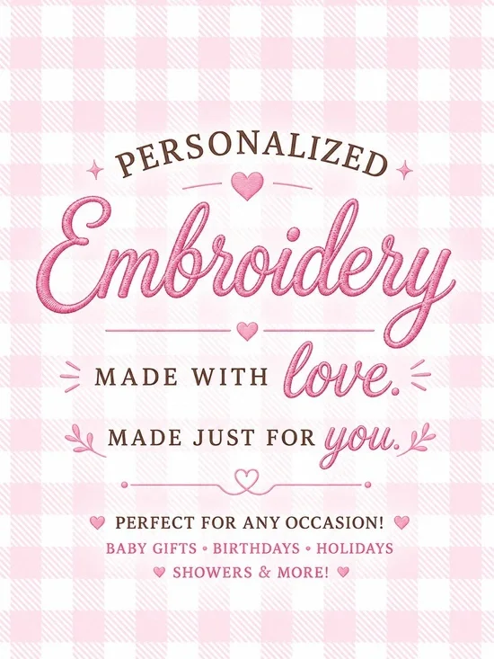 Personalized Embroidery Bows with Initial