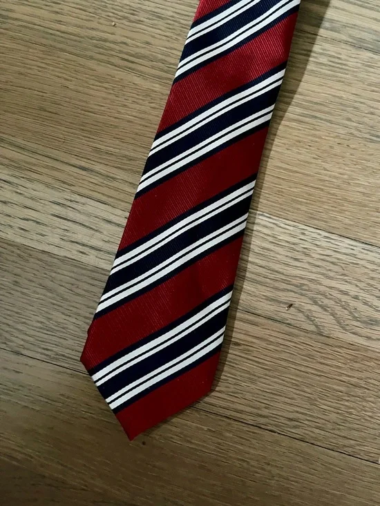 The Children’s Place Boys Striped Tie Color: CLASSIC RED. Size 8-14.