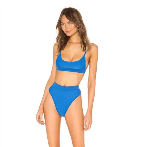 Frankie’s Bikinis Gabrielle High Waisted Bottom in Cobalt Blue Size Medium