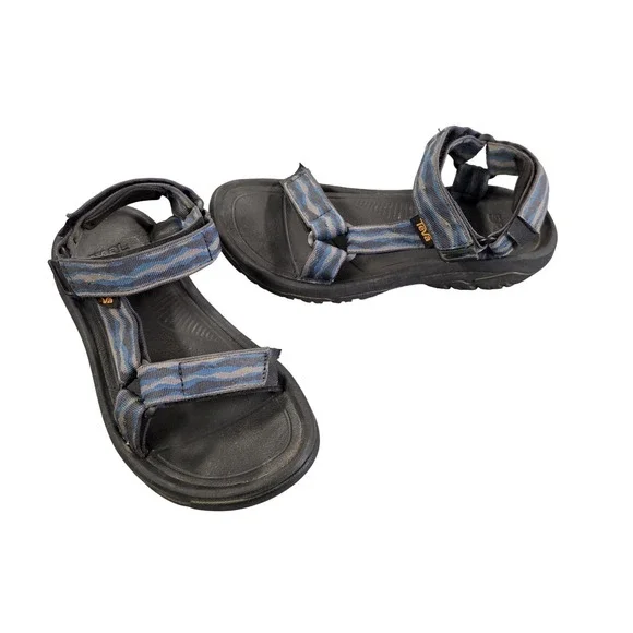 Teva Sandals Mens Size 8 Blue Striped Slide Adjustable Strap Outdoor Sport Shoes