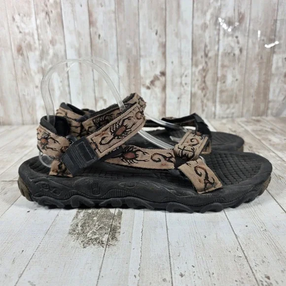 Teva Mens Scorpion Print Sport Sandals Tan Black Hiking Water Shoes Strappy