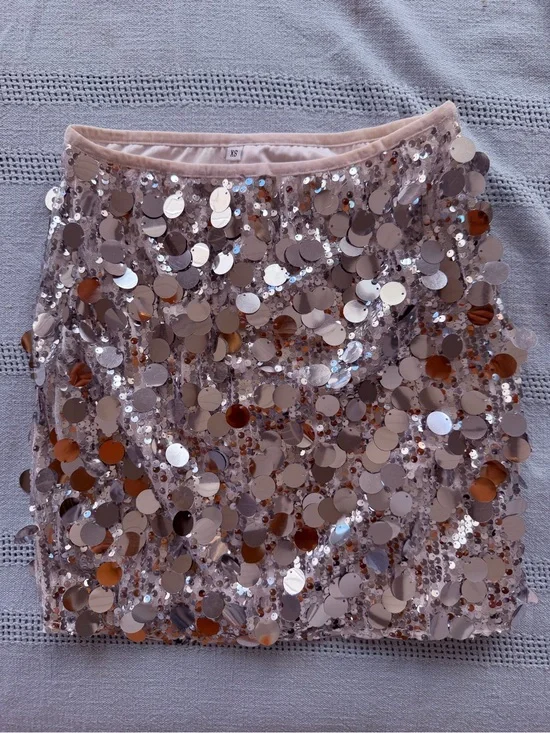 Sequin Mini Skirt - Rose Gold