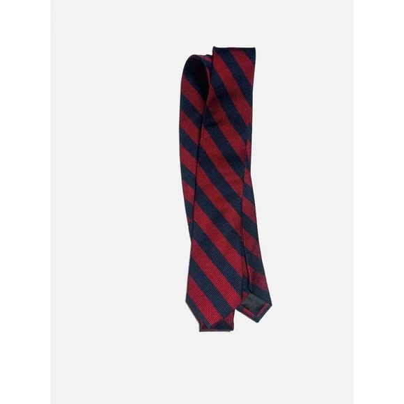 Crewcuts Necktie Kids 42in Red Navy Blue Striped Silk Preppy Formal Classic
