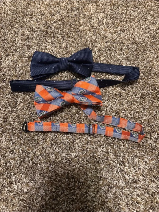 Kids Orange & Navy Bow Tie Set Florida Gaters
