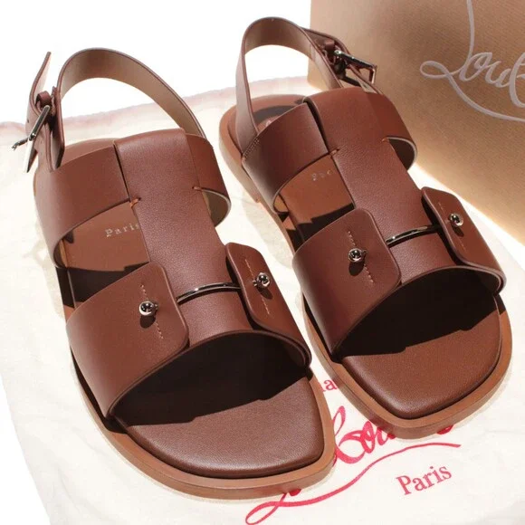 Christian Louboutin NWB Chambeliss Sandals Size 43 (US 10) in Brown Leather