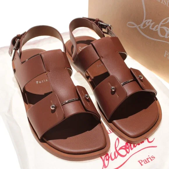 Christian Louboutin NWB Chambeliss Sandals Size 40 (US 7) in Brown Leather