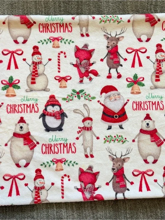 Minky Couture Christmas Pillowcase  - Red and White Festive Design